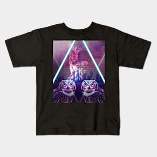 Trippy Owl Rave Kids T-Shirt